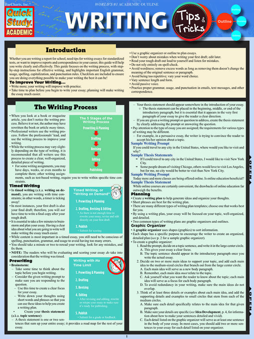 Title details for Writing Tips & Tricks by BarCharts, Inc. - Available